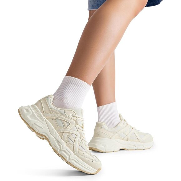 Dream Pairs Women Ivory Platform Chunky Fashion Sneakers And Walking Shoes - Picture 7 of 8